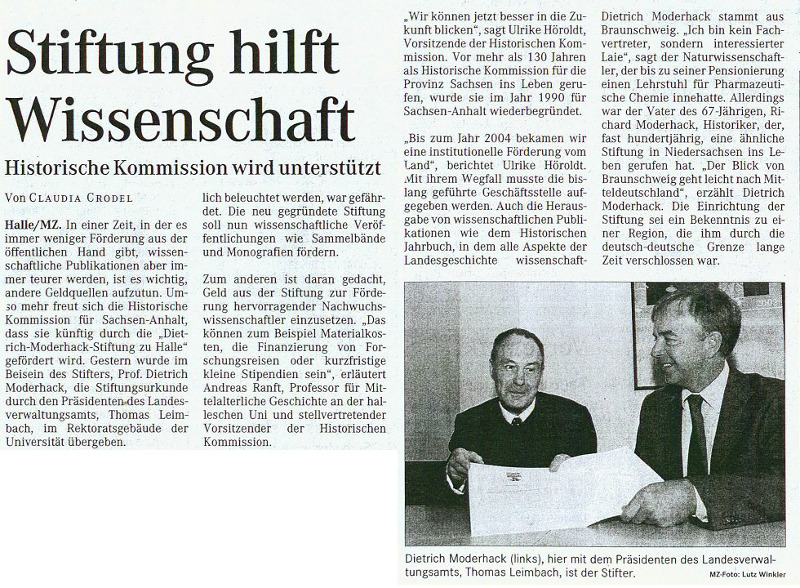Mitteldeutsche Zeitung vom 15.09.2007