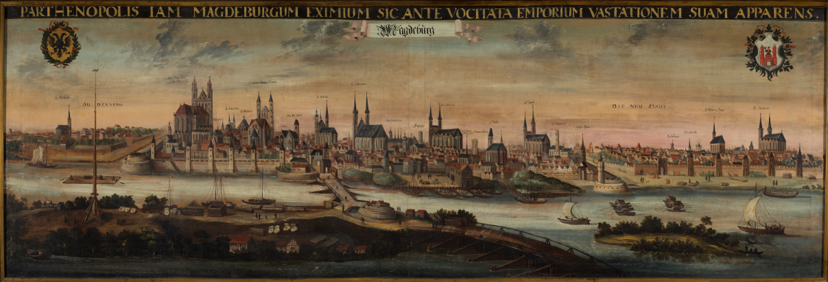 Magdeburg vor der Zerstörung 1631 Montage Jan van de Velde G216 web